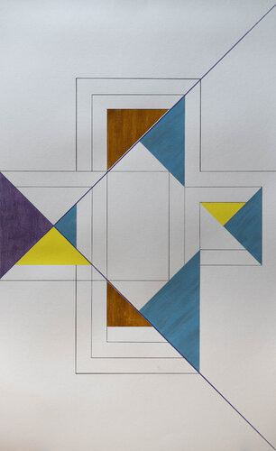 Fiancailles de triangles et carrés di Robert Jucker, Opera su carta in vendita su Singulart