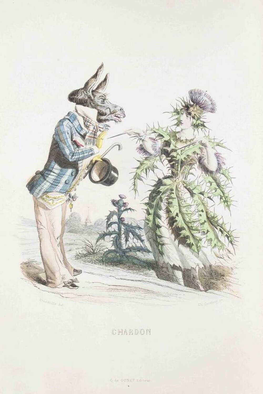 Chardon - Les Fleurs Animées Vol.I Jean-Ignace-Isidore Gérard Druck zu verkaufen