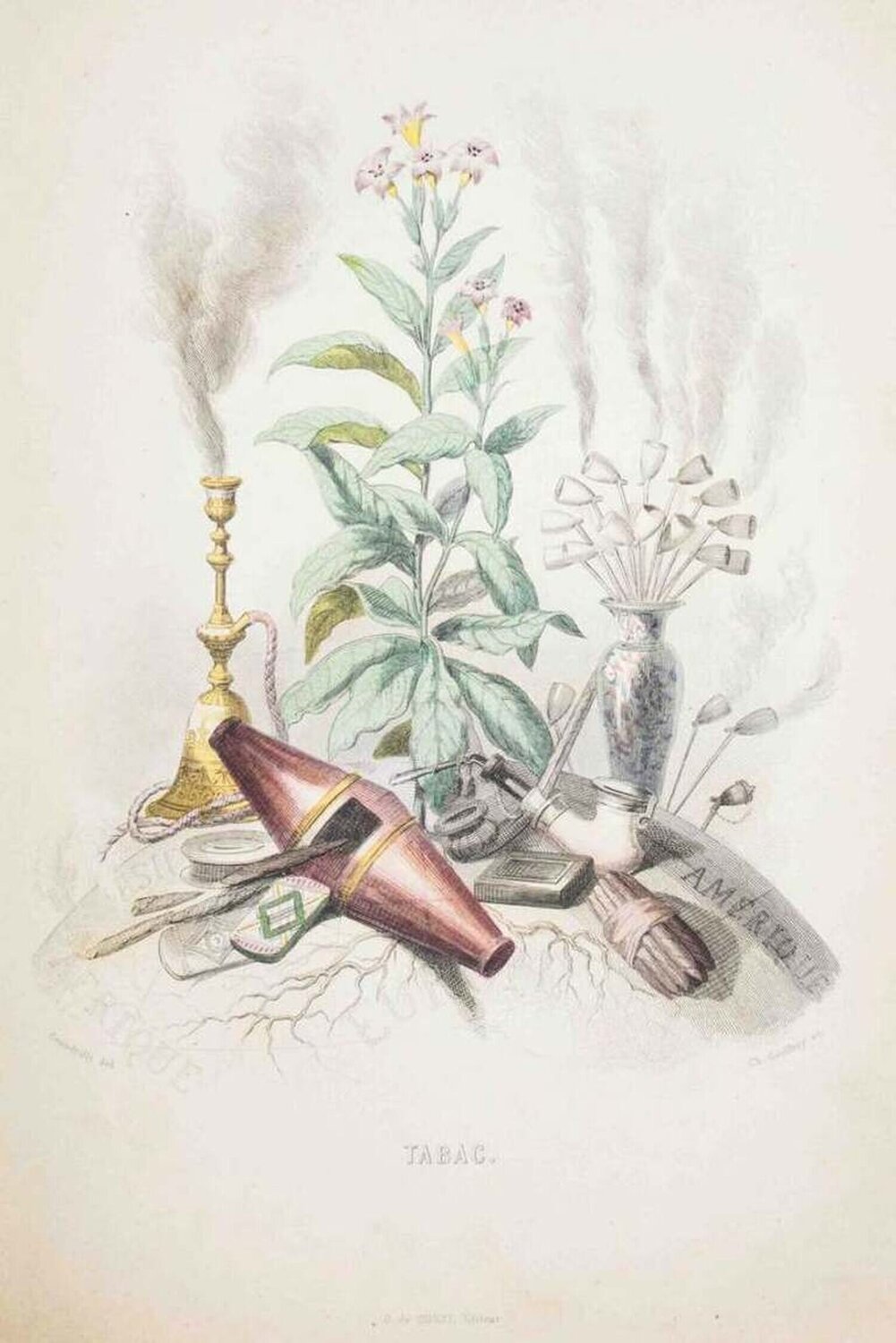 Tabac - Les Fleurs Animées Vol.I Jean-Ignace-Isidore Gérard Druck zu verkaufen