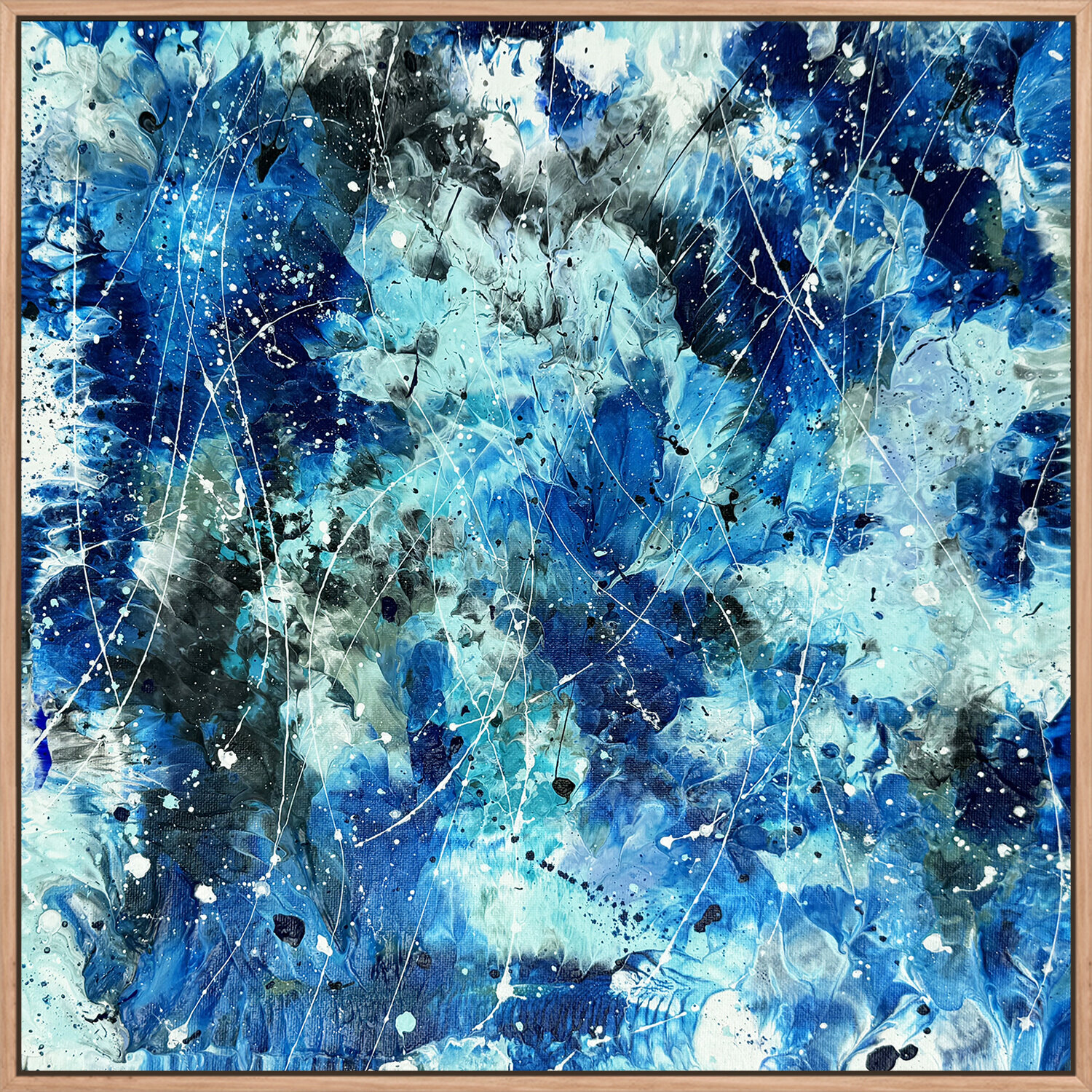 Azure Waters I - Abstract Expressionism Original Ocean Painting Bridget Bradley Original painting for sale