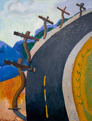 " up the highway" di michael cox, Pittura in vendita su Singulart