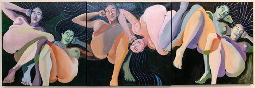 untitled triptych nude x 3 michael cox