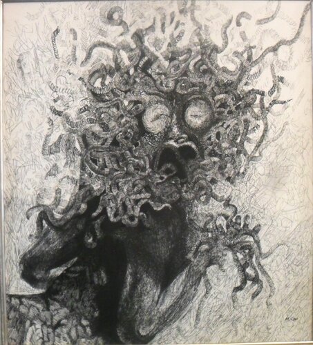 " medusa's cry " van michael cox, Tekening te koop op Singulart