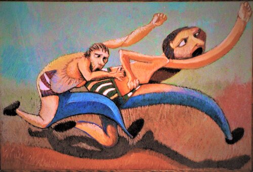 " race the beach # 2 van michael cox, Werk op papier te koop op Singulart