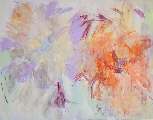 In the Field Elegant Minimalist Nature Artwork von Mila Bozic, Malerei kaufen auf Singulart