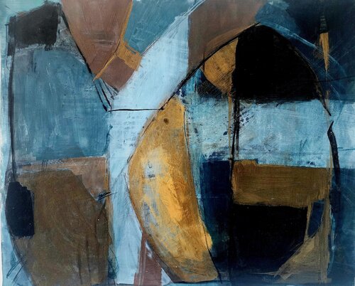 Dusk Dock Contemporary Landscape Art von Mila Bozic, Werk auf Papier kaufen auf Singulart