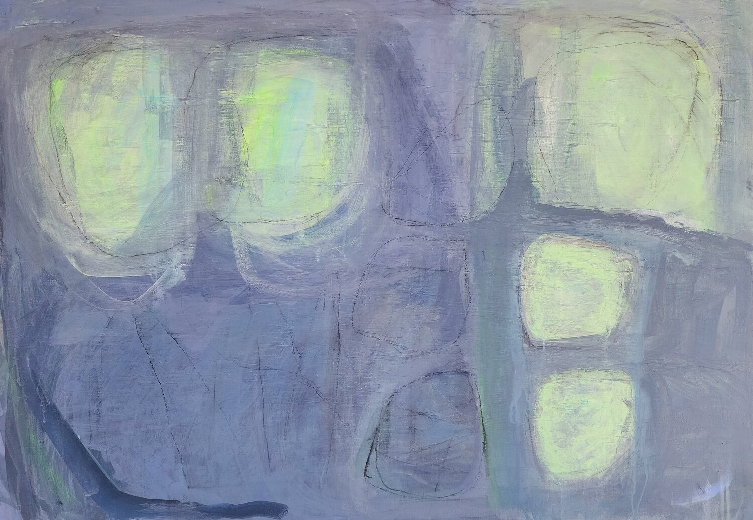 Green Light Abstract Painting Mila Bozic
