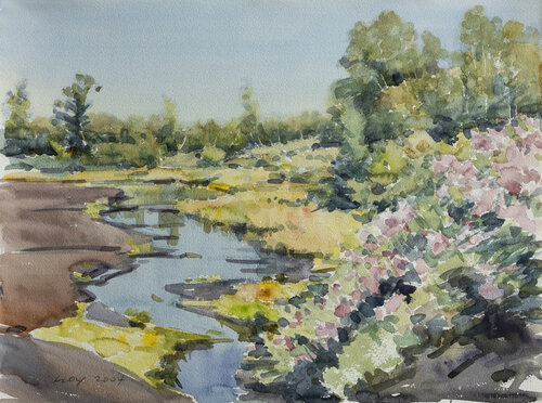 Ostsee bei Rerik, Achterwasser im Frühling, 2004 von Volker Koy, Malerei kaufen auf Singulart