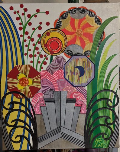 FLEURS VII van Alain Edouard BILLAT, Schilderij te koop op Singulart