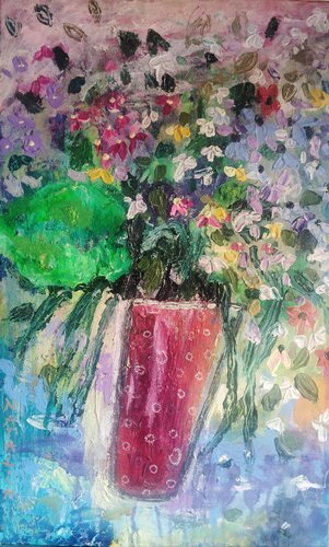 Jarrón Rojo von Natalia Ruiz Llopart, Malerei kaufen auf Singulart