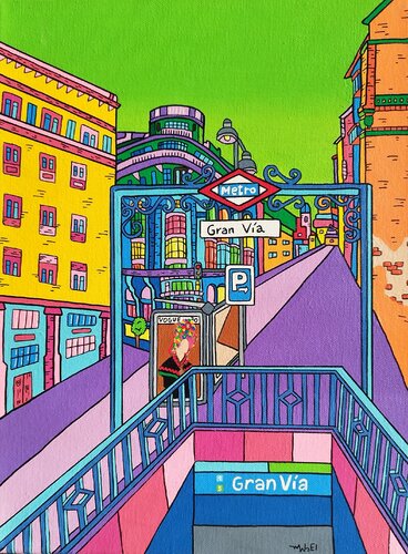 Gran Vía Madrid di Mabel Blasco, Pittura in vendita su Singulart