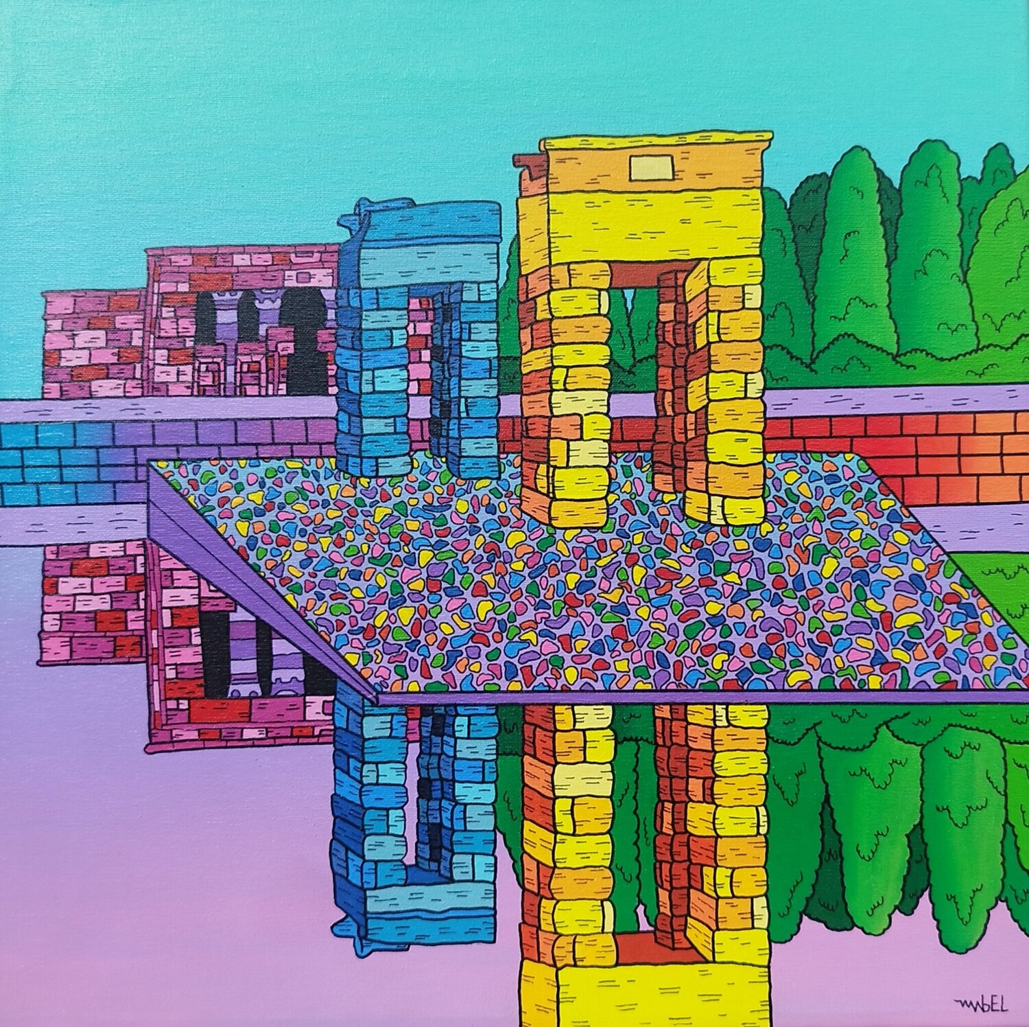 Templo de Debod Mabel Blasco Original painting for sale