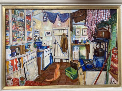 Sweet Home, interior of kitchen von Phoebe Cope, Malerei kaufen auf Singulart