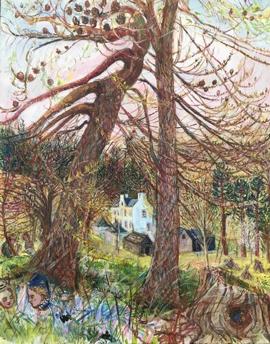 Larch trees von Phoebe Cope, Malerei kaufen auf Singulart