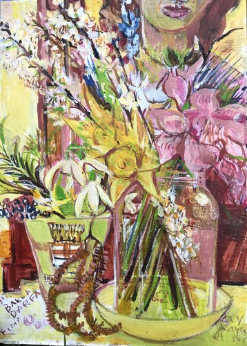 Winter Bedroom  Hellebore van Phoebe Cope, Schilderij te koop op Singulart