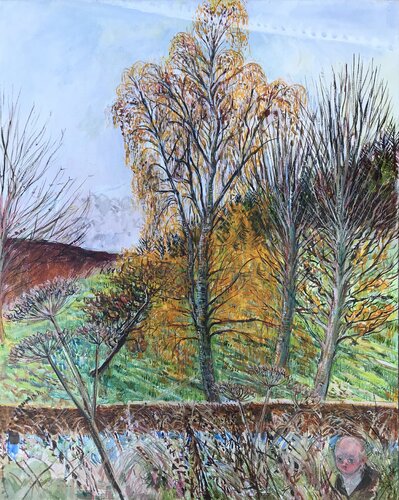 Autumn Birch Tree van Phoebe Cope, Schilderij te koop op Singulart