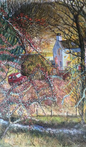 II The Old Hawthorn Quartet (second  of Four panels, discount available for 4 together) von Phoebe Cope, Malerei kaufen auf Singulart