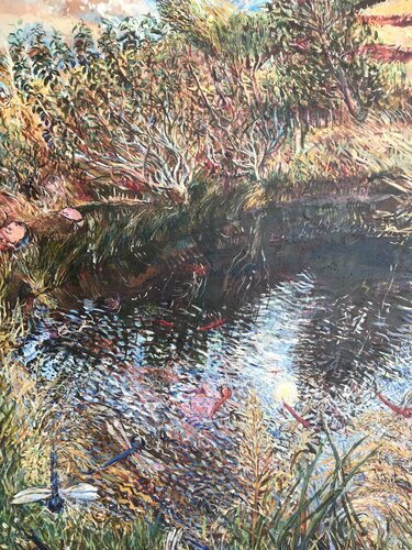 Réflection: l’étang von Phoebe Cope, Malerei kaufen auf Singulart
