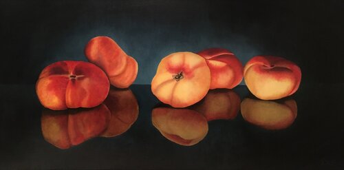 Wilde perziken, wild peaches von Lianne van der Plaat, Malerei kaufen auf Singulart