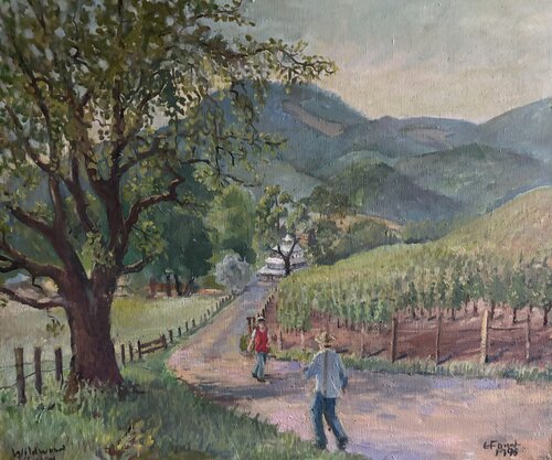 Napa Valley Vinyards by Auguste (Gustel) Foust Killat, Painting for Sale on Singulart