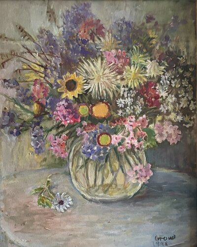 Flowers in a Clear Vase by Auguste (Gustel) Foust Killat, Painting for Sale on Singulart