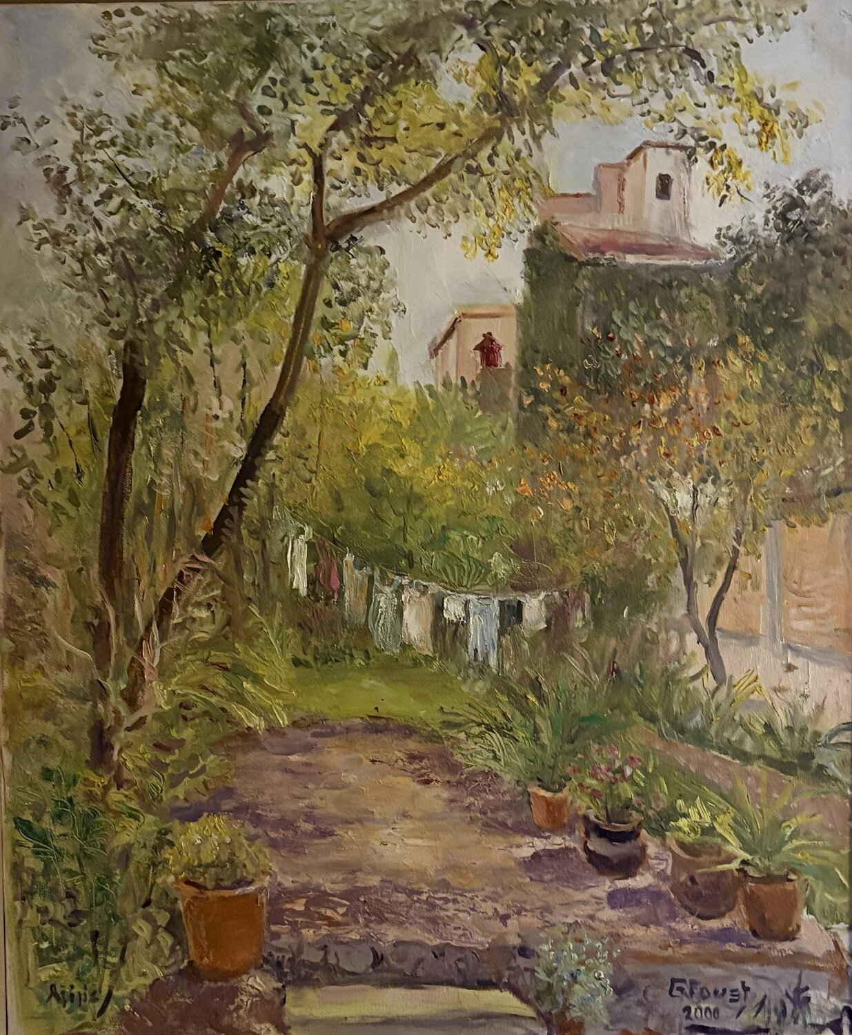 Molly's Backyard Ajijic Jalisco, Mexico Auguste (Gustel) Foust Killat Origineel schilderij te koop