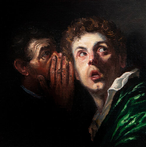 A Secret Shared - Pre-selected for the 2025 Royal Miniature Society Exhibition (London, UK). by Tatiana Zubova, 회화 for Sale on Singulart