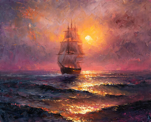 Gold on the Water von Tatiana Zubova, Malerei kaufen auf Singulart