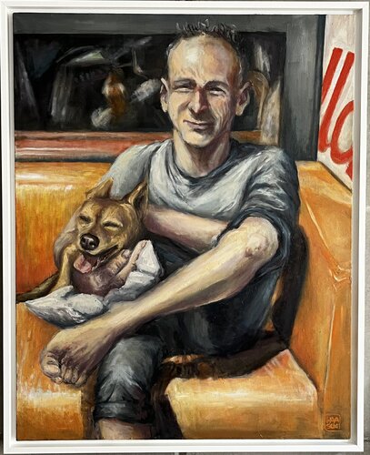 Summer on terrasse van Hana Sebel, Schilderij te koop op Singulart