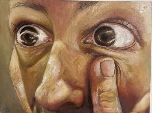 Putting Herself Together van Hana Sebel, Schilderij te koop op Singulart