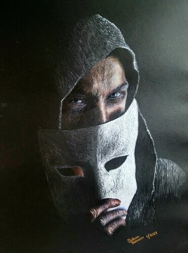 Die Maske van Gudrun Dapont, Werk op papier te koop op Singulart