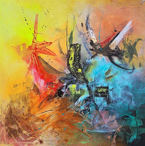 Gegen die Strömung di Gudrun Dapont, Pittura in vendita su Singulart