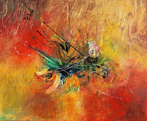 Bloom on Fire by Gudrun Dapont, Painting for Sale on Singulart