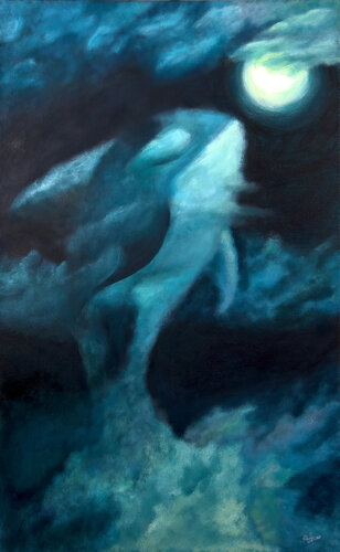 Reaching to the Moon van Antigoni Pagona, Schilderij te koop op Singulart