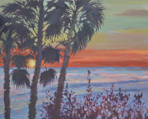 Enciniras sunset van Marietta Cohen, Schilderij te koop op Singulart