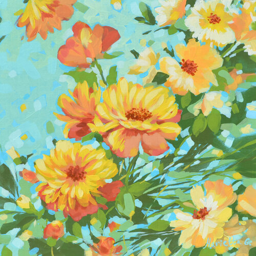 Yellow flowers de Marietta Cohen, Pintura a la venta en Singulart