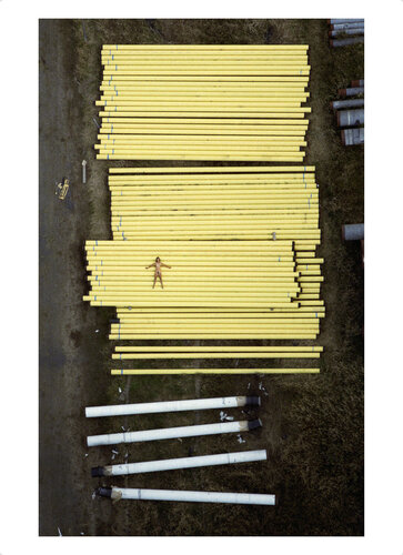 Nude and yellow pipes by John Crawford, Photography for Sale on Singulart