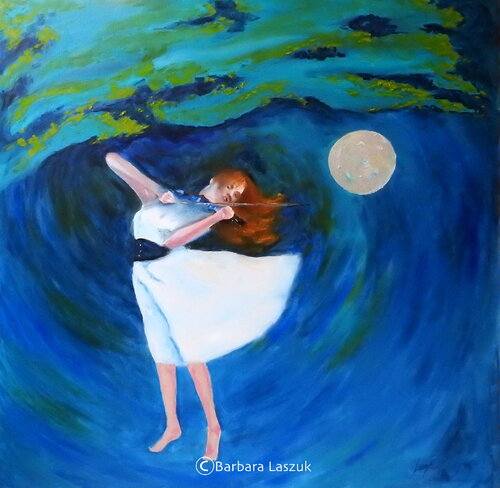 Midnight in spring par Barbara Laszuk, Peinture en vente sur Singulart