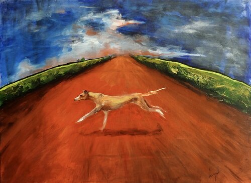 Wild dog dingo di Barbara Laszuk, Pittura in vendita su Singulart