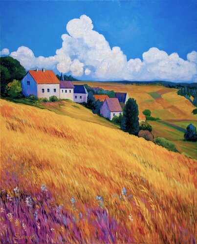 Golden Fields Near Brentwood di Suren Ter-Avakian, Pittura in vendita su Singulart