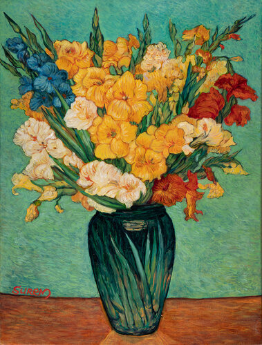 Gladioli in a Green Vase by Suren Ter-Avakian, Painting for Sale on Singulart