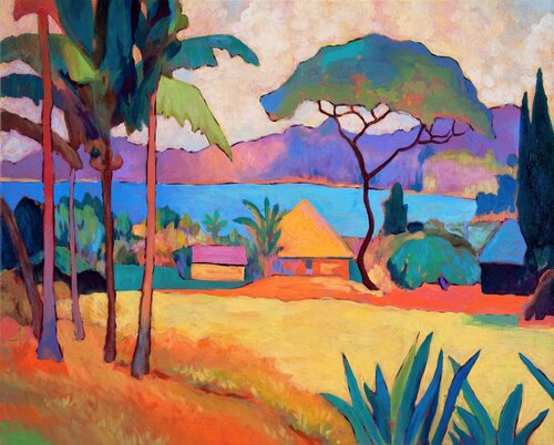 Bay View with Palms di Suren Ter-Avakian, Pittura in vendita su Singulart