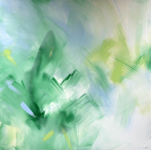 Emerald haze by milan sopko, Painting for Sale on Singulart