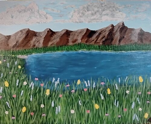 Meadow By The Lake von MissyKay, Malerei kaufen auf Singulart