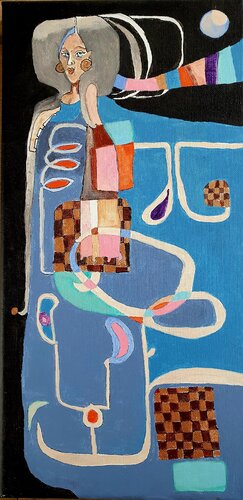 Lady in blue di Jeanne-Marie Hament, Pittura in vendita su Singulart