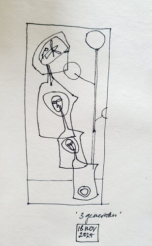 Three generations von Jeanne-Marie Hament, Zeichnungen kaufen auf Singulart