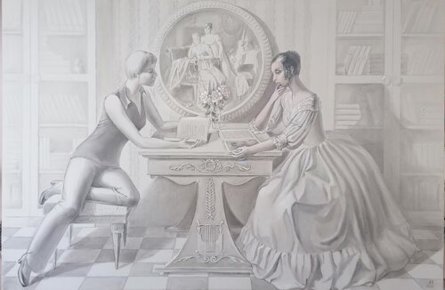 Lady's Library de Aleksandra Mears, Pintura a la venta en Singulart