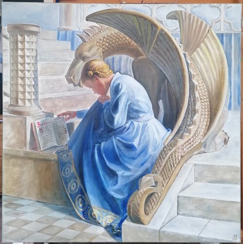 Girl with Dragon de Aleksandra Mears, Pintura a la venta en Singulart