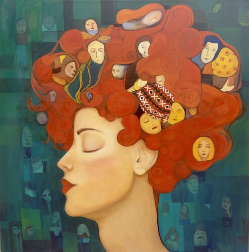 Between Worlds van Liudmila Calin, Schilderij te koop op Singulart