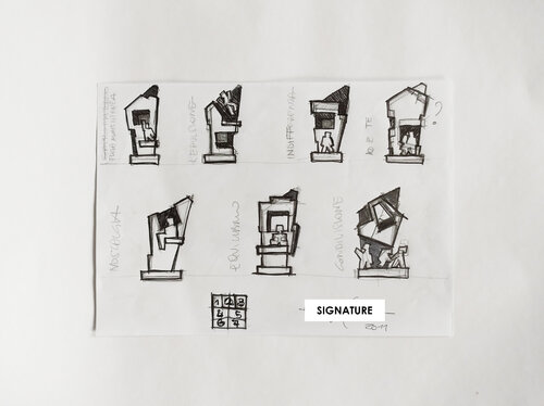 MY HOME - COMPOSITION 02 van ROBERTO CAMI, Tekening te koop op Singulart